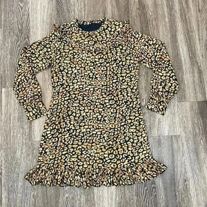 Womens Who What Wear Gold/Brown Patterned Dress - M